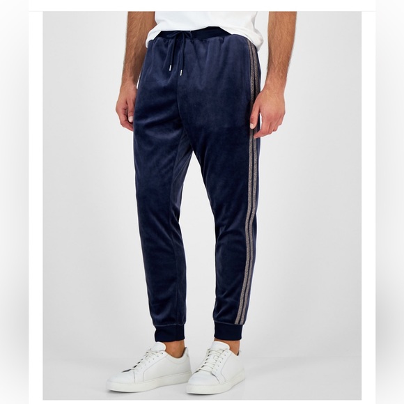 I.N.C. International Concepts Men's Regular-Fit Side Stripe Velour Joggers 🏃 - Picture 3 of 9